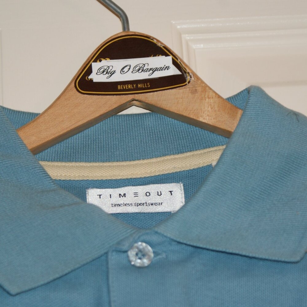Palms Light Blue 3-button Cotton Polo by TimeOut Size S